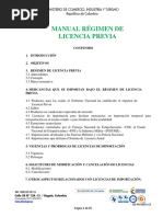 Manual Regimen de Licencia Previa