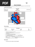 Heart Worksheet: 3rd Grade Standard: 4.9 Explain That A Stronger Heart Muscle Can Pump More Blood With Each Beat