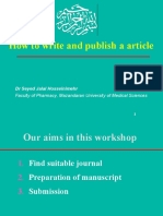 How To Write and Publish A Article: DR Seyed Jalal Hosseinimehr