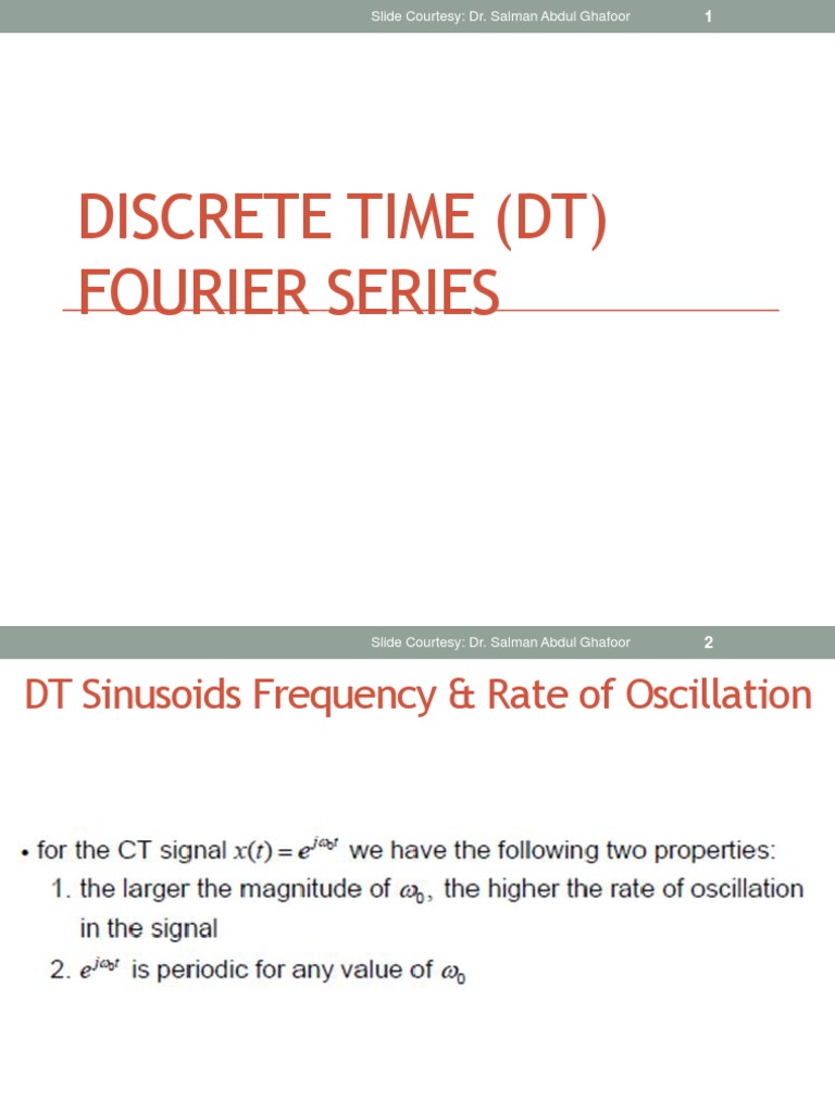 Discrete Time Fourier Series Overview | PDF