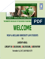 Welcome: Lakbay-Aral: Lingap Sa Alikasan, Alusugan, Abuhayan