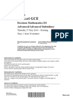 Edexcel GCE: Decision Mathematics D1 Advanced/Advanced Subsidiary
