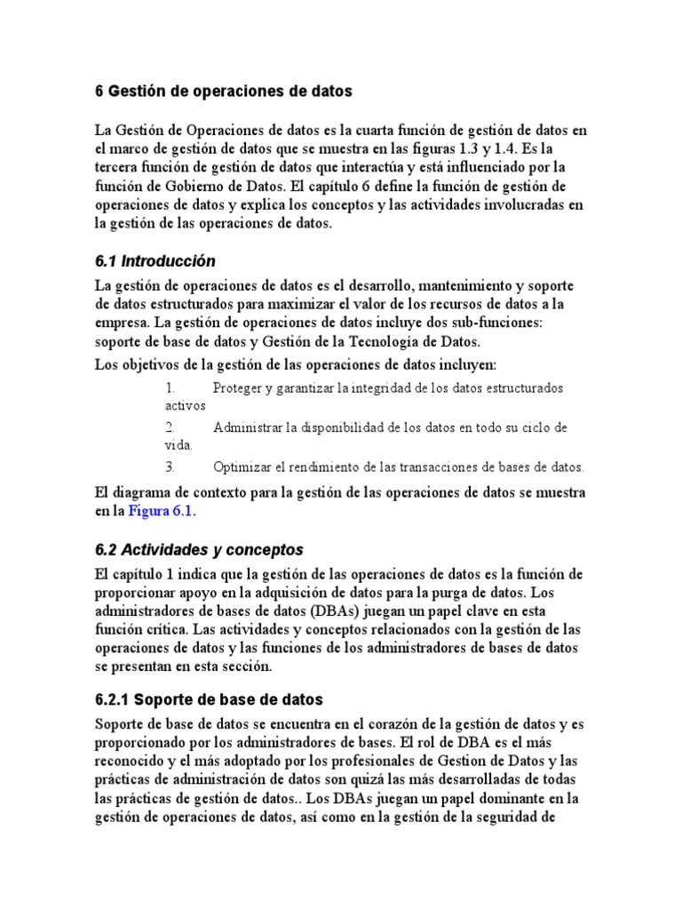Gestión de Operaciones de Datos | PDF | Bases de datos | SQL