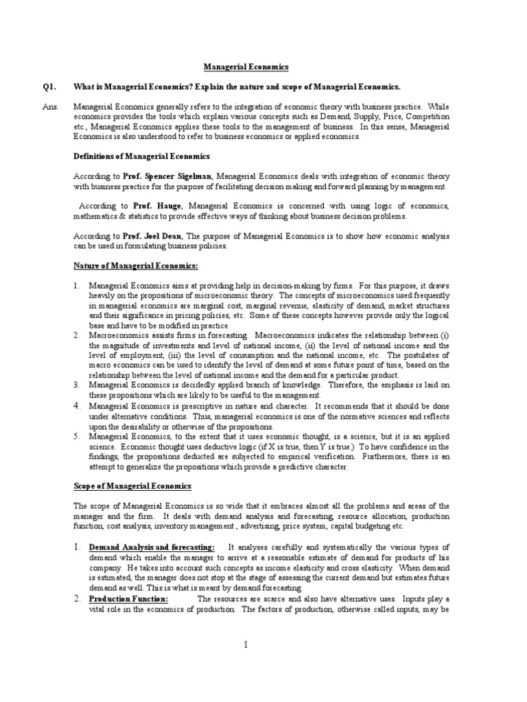 Managerial economics assignment-mba image