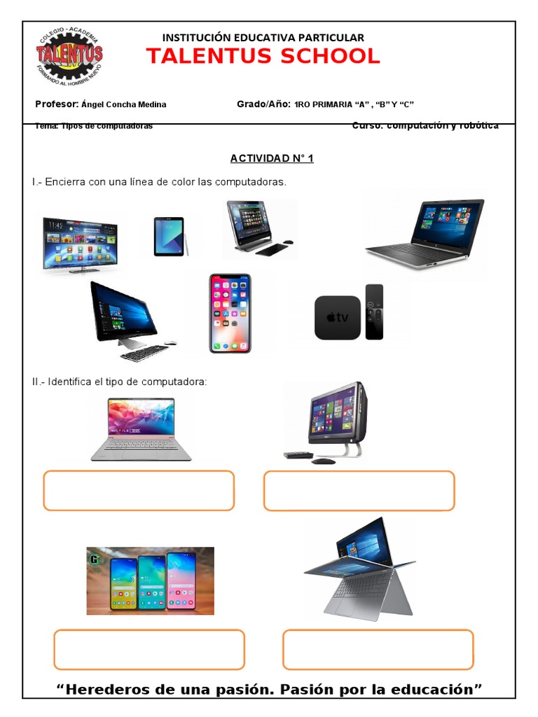 Actividad 1 - Tipos de Computadoras | PDF