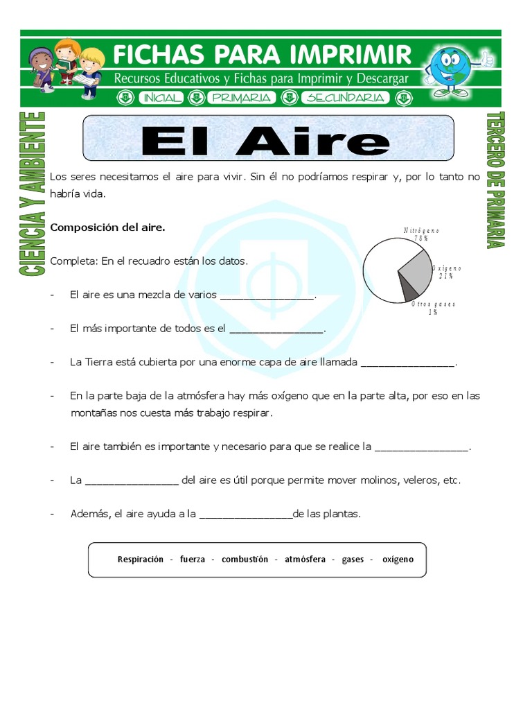Importancia del aire para niños de primaria | PDF