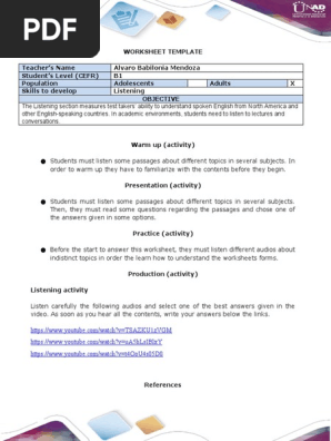 Listening Activity for adults