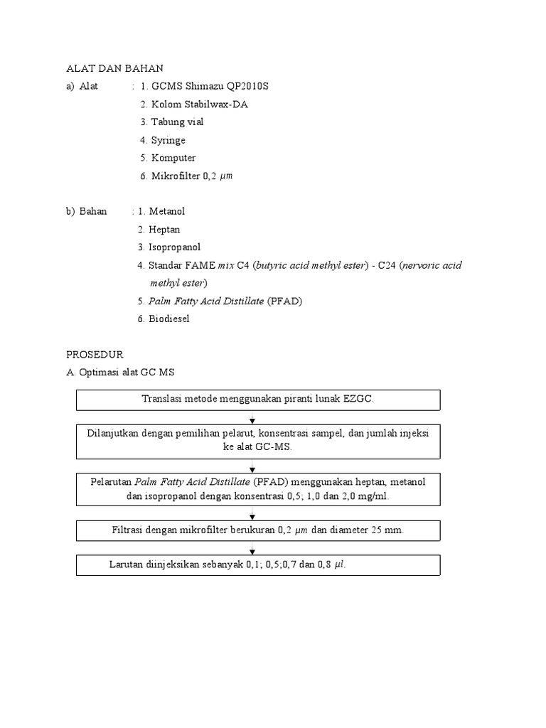 Analisis Biodiesel Menggunakan GC-MS | PDF
