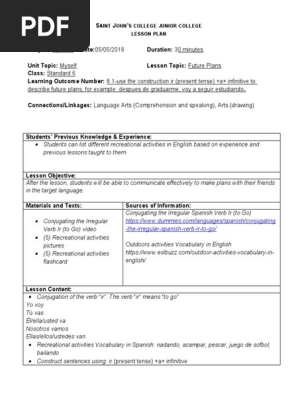 spanish lesson plan final
