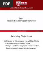 Topic 1 Introduction To Object Orientation