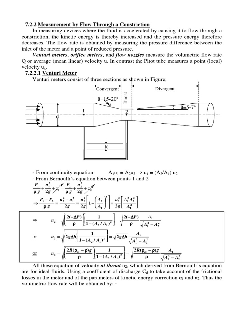 Venturi Meters, Orifice Meters, and Flow Nozzles Measure The Volumetric ...