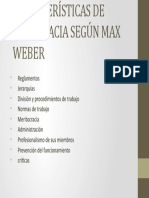 Características de Burocracia Según Max Weber. Pedro