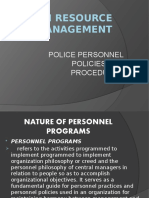 Human Resource Management Police Personnel Policies and Procedures