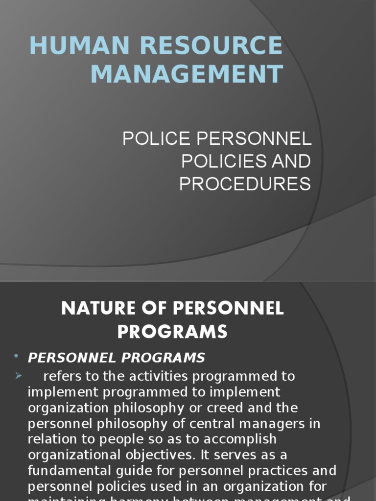 PNP Personnel Policies and Procedures | PDF | Inspector | Police