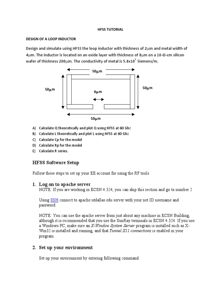 Hfss Tutorial Design of A Loop Inductor PDF