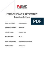 Faculty of Law & Government Department of Law: Name of Student: Adrienne Sena