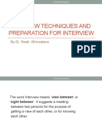 Interview Techniques and Preparation For Interview