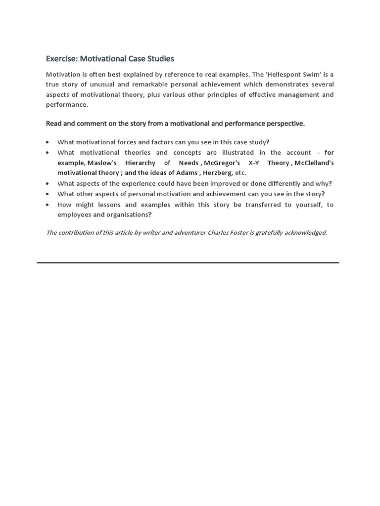 😝 Motivation case study examples. Case Study On Motivation. 20221016