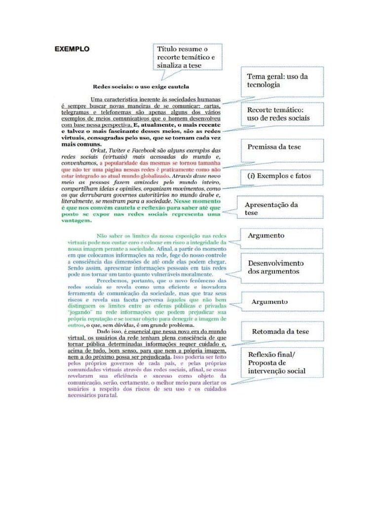 Texto Dissertativo Argumentativo Exemplo | PDF