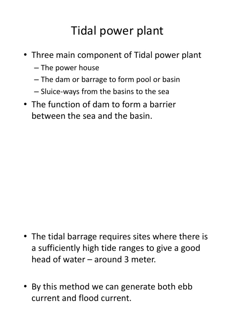 Components of Tidal Power Plants | PDF
