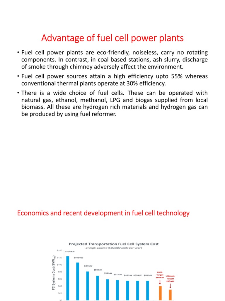 Advantage of Fuel Cell Power Plants PDF Fuel Cell Chemical