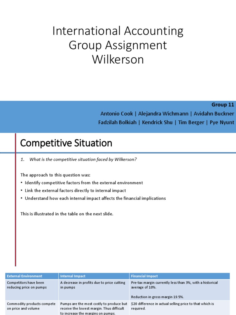 International Accounting Group Assignment Wilkerson | PDF | Gross ...