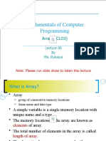 Fundamentals of Computer Programming: Arrays (CLO3)