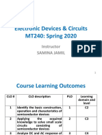 Electronic Devices & Circuits MT240: Spring 2020: Instructor Samina Jamil
