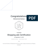 Mohammed Salman Completes Shopping Ads Certification