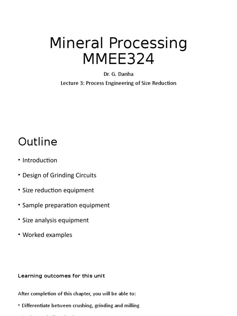 Size Reduction in Mineral Processing | PDF | Mill (Grinding) | Nature