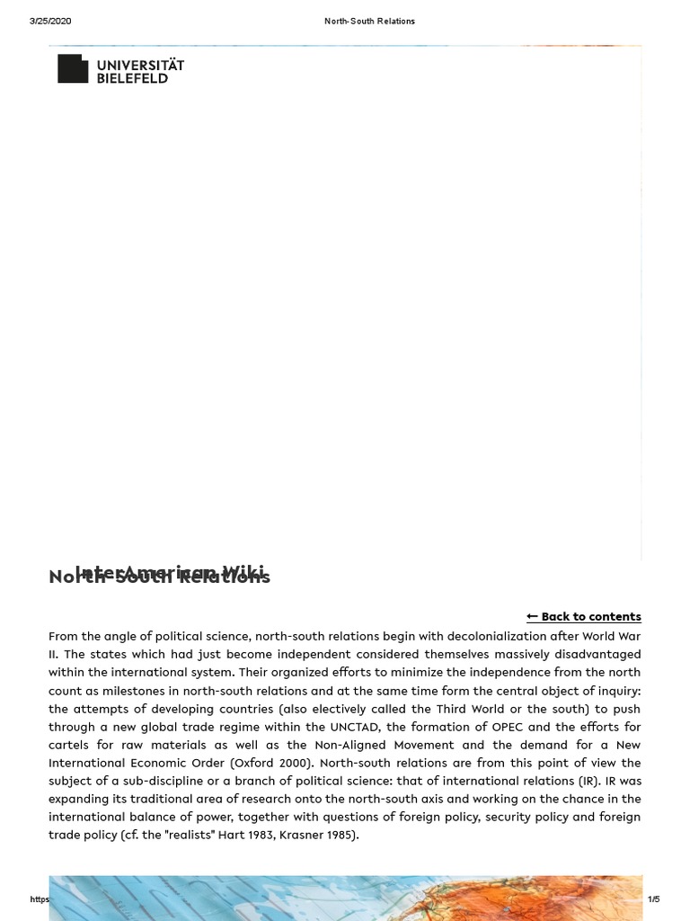 Evolution of North-South Relations | PDF | North–South Divide | The ...