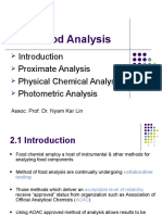 2.0 Food Analysis: Proximate Analysis Physical Chemical Analysis Photometric Analysis