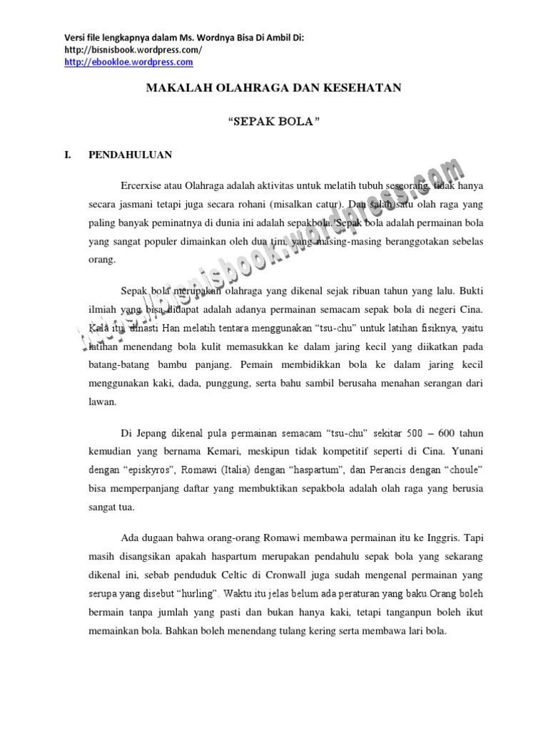 Kliping Sejarah Sepak Bola Guru Paud