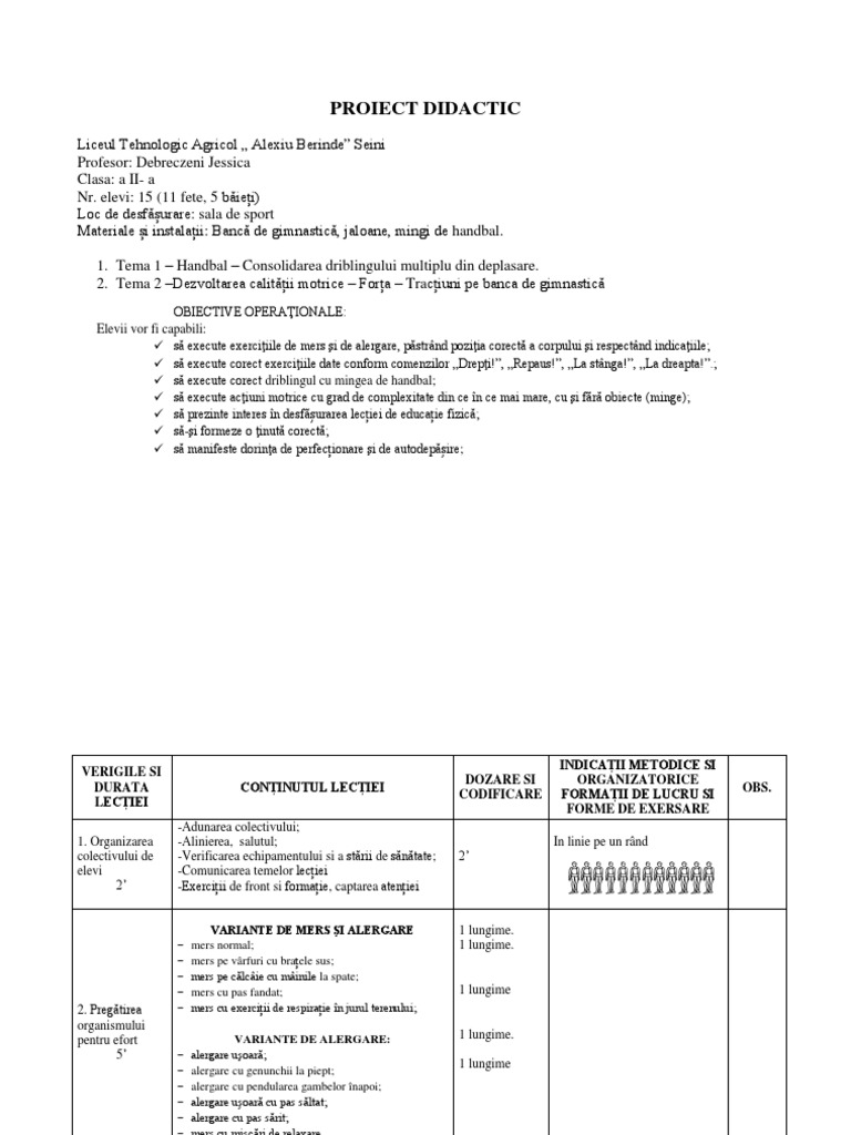 Plan de Lectie - A 2a | PDF