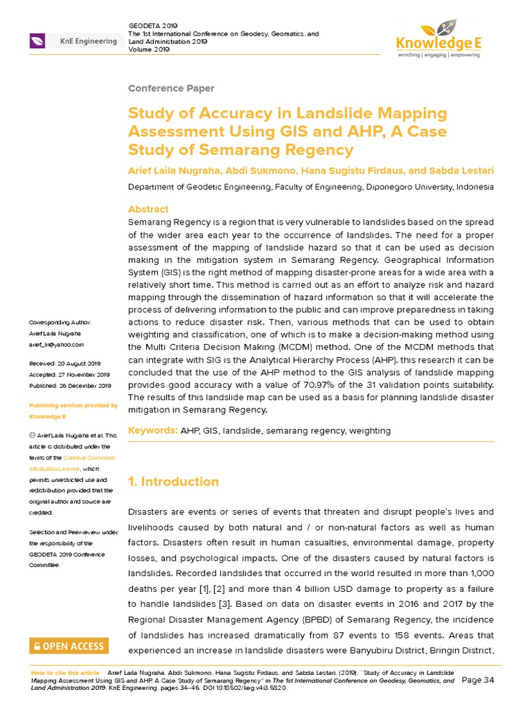Study Of Accuracy In Landslide Mapping Assessment Pdf Pdf Landslide