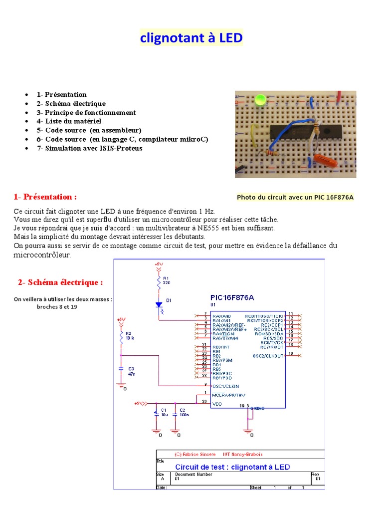 Comment Faire Un Clignotant Avec 2 Tempos Electromecaniques Schema Clignotant À LED | PDF | Microcontrôleur | Compilateur