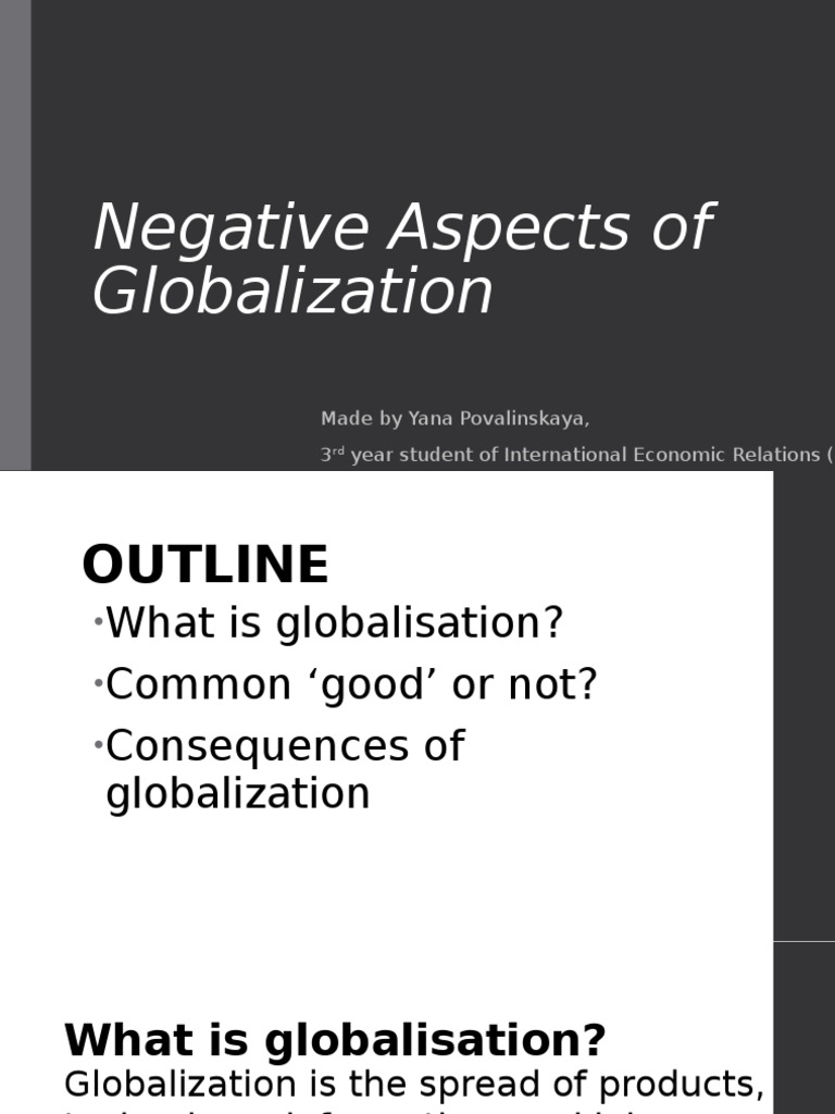 Negative Impacts of Globalization Explained | PDF | Finance & Money ...
