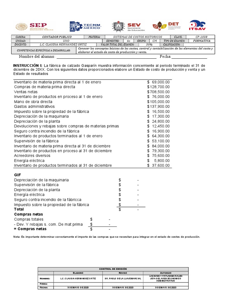 Estado de Costos y Resultados 2020 | PDF | Inventario | Business