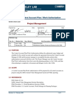 PMO-1.5 Control Accout Plan-Work Authorization