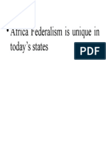 Africa Federalism Is Unique in Today's States