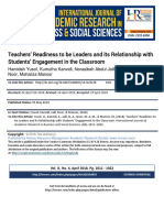 Teachers' Readiness To Be Leaders and Its Relationship With Students' Engagement in The Classroom