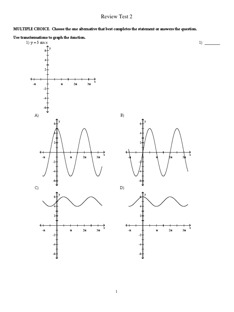 Review Test 2 Trigonometri | PDF | Sine | Trigonometric Functions
