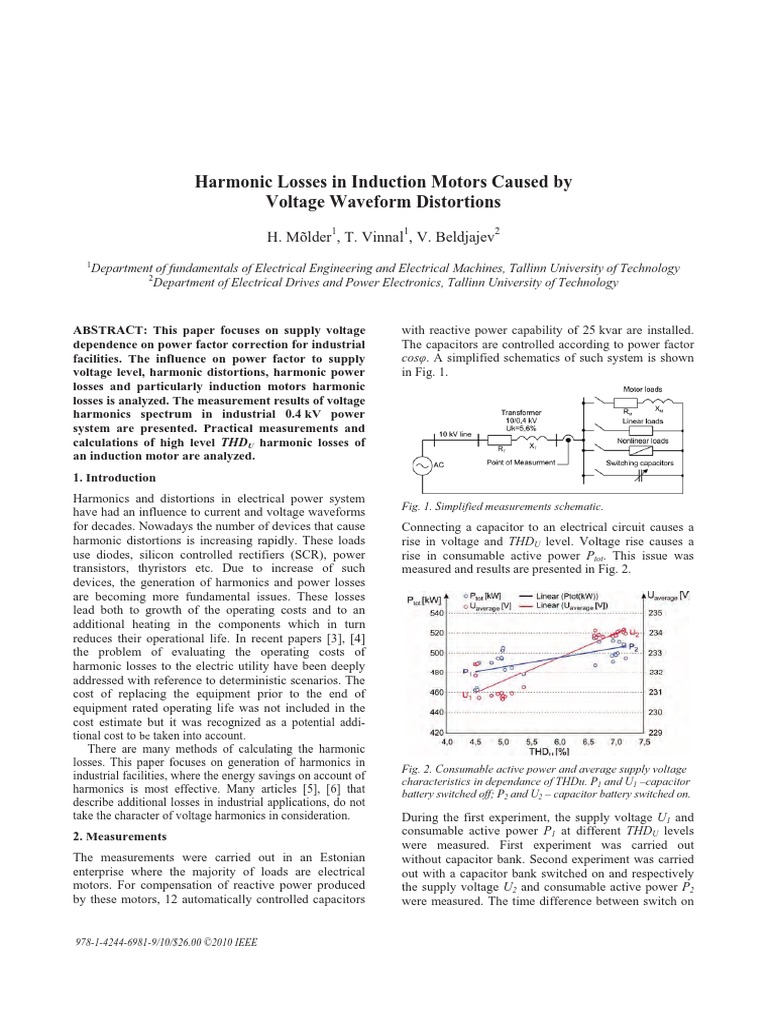 Harmonic Losses in Induction Motors Caused by Voltages Waveform ...