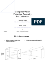 Computer Vision Projective Geometry and Calibration: Professor Hager