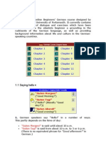 Beginners' German Course Chapter Index