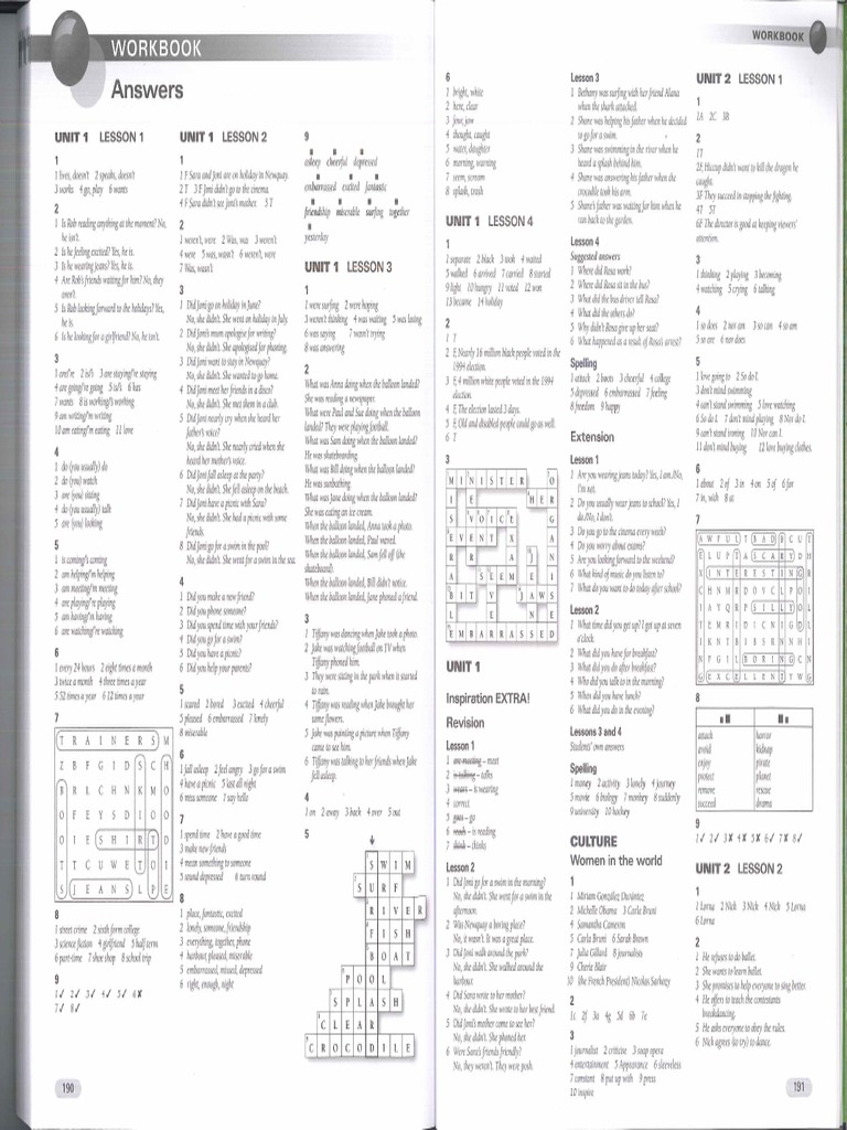 New Inspiration 3 Workbook Lösungen | PDF