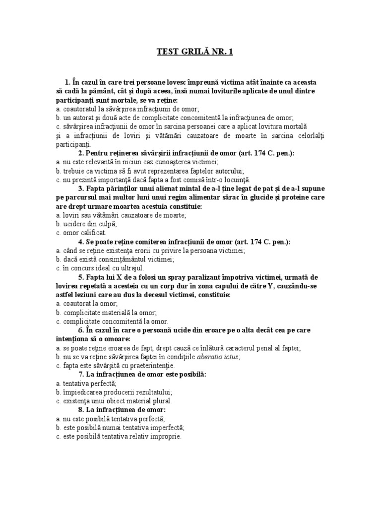 Test Grila 1 | PDF