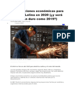 3 Proyecciones Económicas para América Latina en 2020