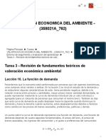 358021A - 762 - Tarea 3 - Revisión de Fundamentos Teóricos de Valoración Económica Ambiental - Lección 16. La Función de Demanda