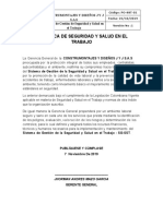 1.política de Seguridad y Salud en El Trabajo